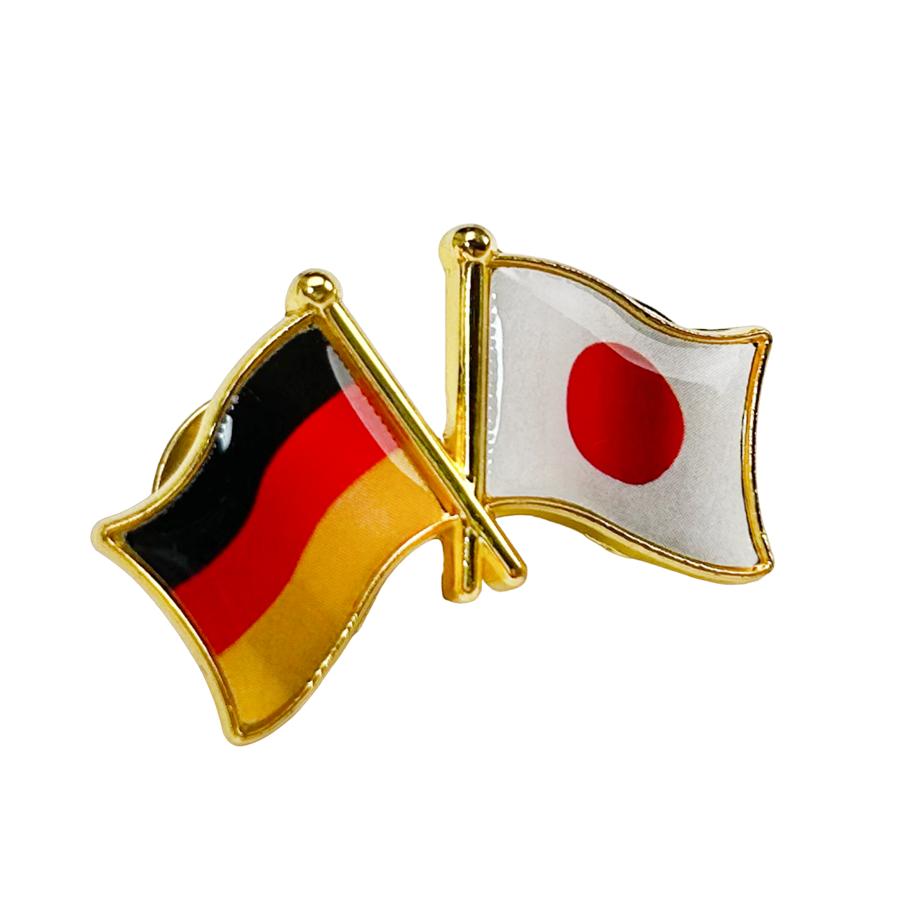 国旗ピンバッジ ダブル国旗 友好バッジ 日本とドイツ - Tokin Inc